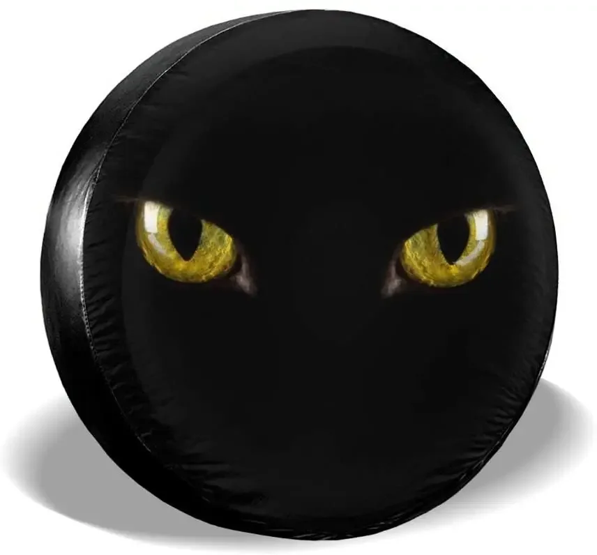 Foruidea Black Cat Eyes Scary Spare Tire Cover Waterproof Dust-Proof UV Sun Wheel Tire Cover Fit for Jeep,Trailer, R